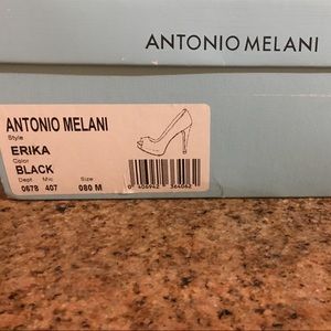 Antonio Melani size 8 black peep toe heels
